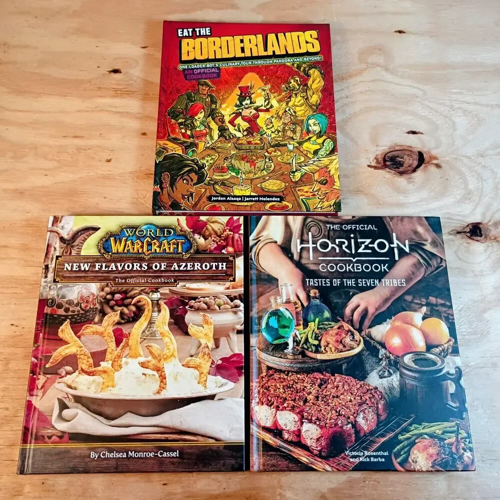 Lot 3 Video Game Cookbooks Borderlands World of Warcraft WoW Horizon Hardcover